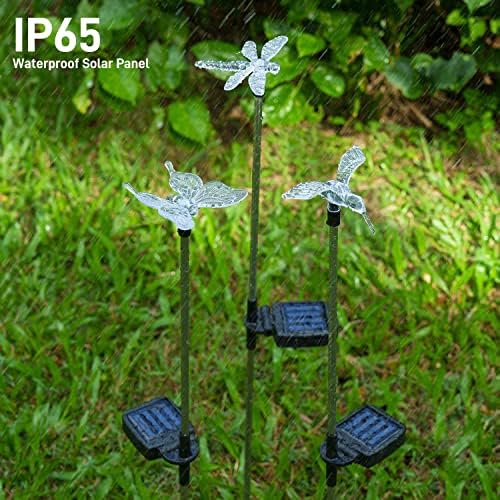 OxyLED Solar Garden Stake Light 6 Pack Outdoor Figurine Lighting Waterproof | Color Changing Solar Hummingbird Lights Butterfly Dragonfly for Patio