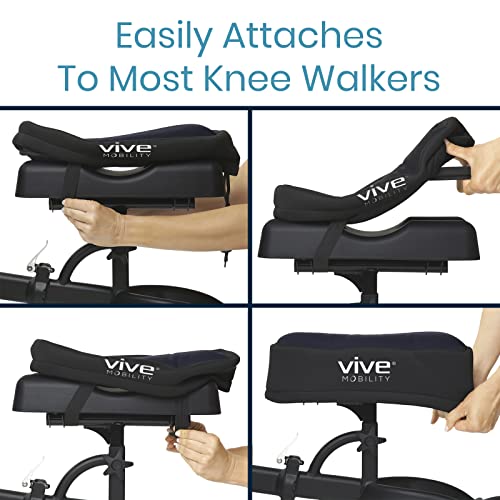 Vive Mobility Knee Scooter Pad Cover - Accessories Cushion Cover | Comfort (Dense Foam) - for Broken Leg Crutch Cart Roller, Injuries, Surgery, Foot
