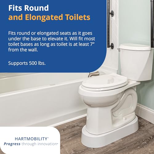 Toilet Base Riser 500 lb Capacity 3.5" High Raised Toilet Seat - Toilet Base Plate, Elevated Toilet Seat, Toilet Seat Risers for Seniors