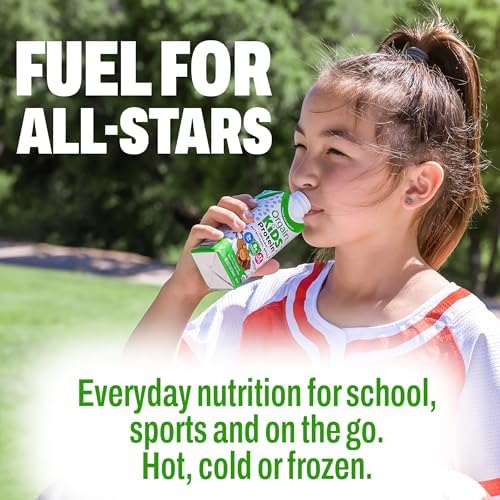 Orgain Organic Kids Dairy 8g Protein Shake, Chocolate, 8.25 oz, 4pk | Nutritional drink, grass-fed protein, 22 vitamins & minerals, 3g fiber, non-GMO, no soy, healthy snack for picky eaters