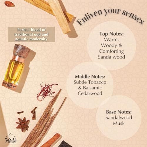 Dukhni Sandalia Attar Oil 6ml Sandal Perfume Oil | Luxury Islamic Gifts | Pure Sandalwood Attar Perfume Oil for Men & Women | Premium, Non-Alcoholic