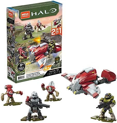 Mega Construx Halo Hijacked Ghost Vehicle Halo Infinite Construction Set, Building Toys for Kids