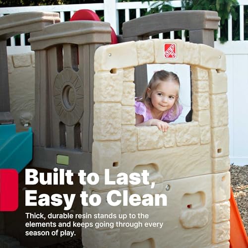 Step2 Woodland Climber II Kids Playset, Ages 2 –6 Years Old, Toddler Slide and Climbing Wall, Outdoor Playground for Backyard, Sturdy Plastic Frame