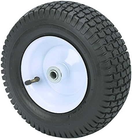 350 lbs 13 in. Pneumatic Tire Wheel with White Hub wagons, hand trucks and yard trailers, garden, shop All-Terrain Thread 5/8 AXLE Bore