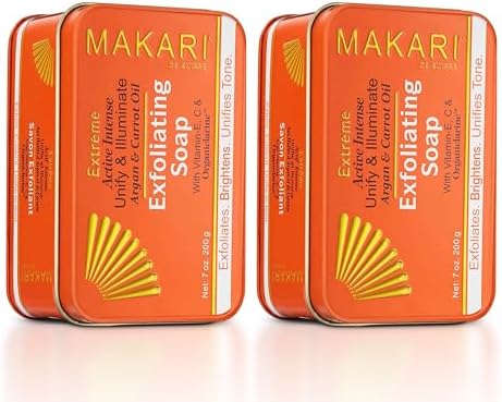 MAKARI Exclusive Active Intense Exfoliating Soap (7oz) | Unify & Illuminate | Advanced Brightening Bar for Dark Spots and Blemishes | Exfoliates Dead Skin Cells and Helps Reveal Natural Skin Radiance