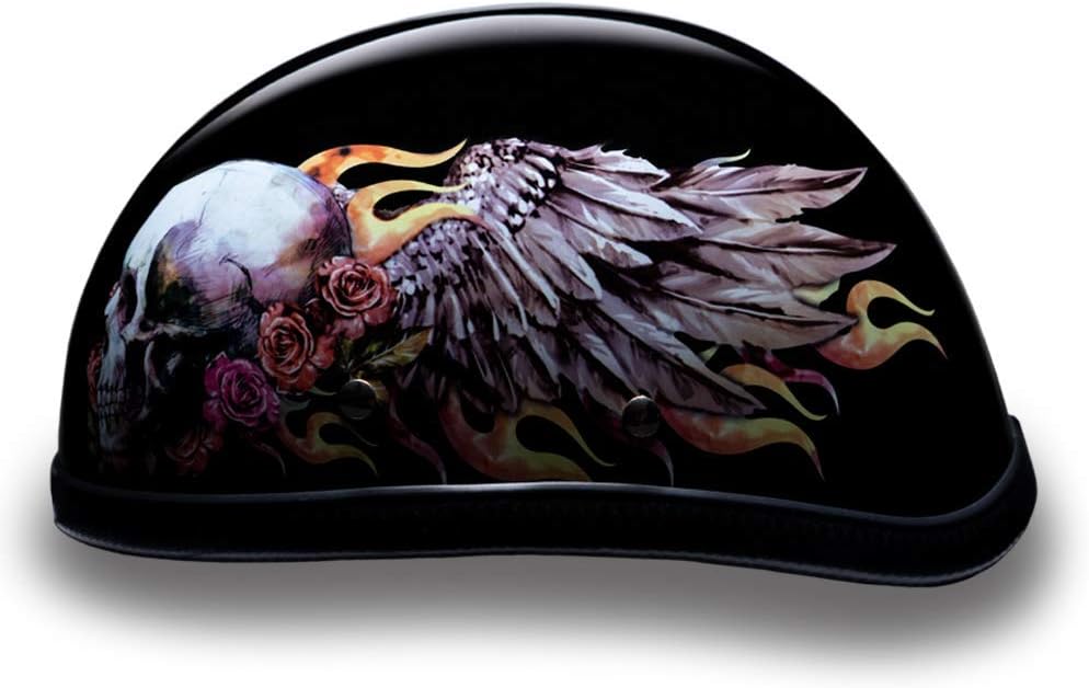 Daytona Helmets Graphics Bicycle Helmets for Men - Novelty Half Helmet with Breathable Liner - Retro Skull Cap – Eagle Headgear with Head Wrap