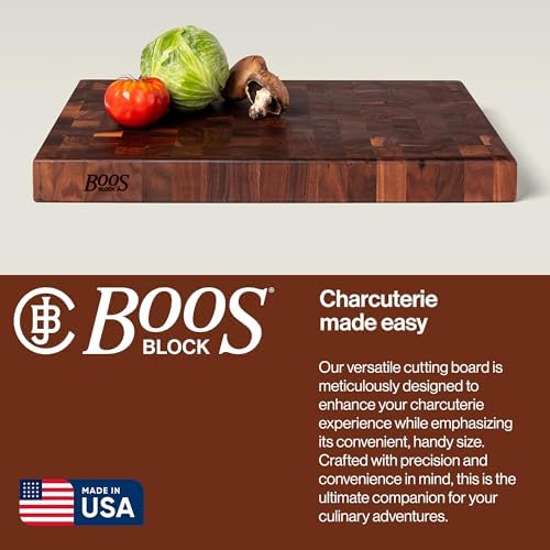 John Boos CCB Series Rectangular Wooden Walnut Cutting Board 18”x12” – 1.75” Thick