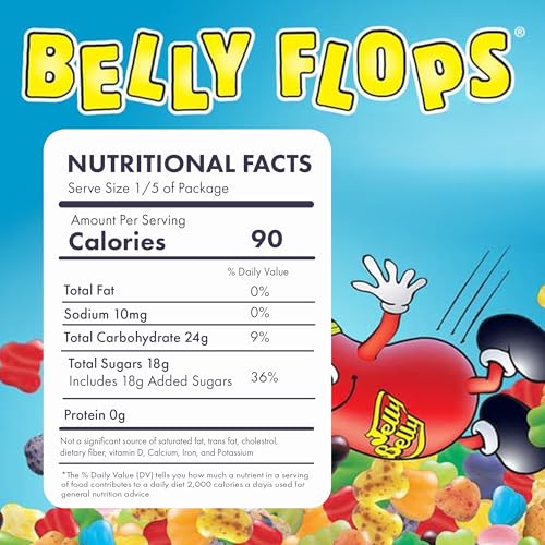 Jelly Belly Belly Flops – Fun-Shaped Candy Treats - Jelly Beans Bulk Pack for Parties and Events (Pack of 1, 2lb bags)