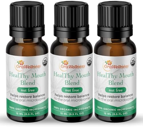 OraWellness Nut Free Healthy Mouth Blend Organic Tooth Oil, Fluoride Free | Made in the USA with Essential Oils, Natural Toothpaste & Mouthwash Alternative, Supports Healthy Mouth, Teeth & Gums, 3 Pack
