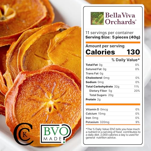 Bella Viva Dried Persimmons, 1 lb – Upcycled California Slices