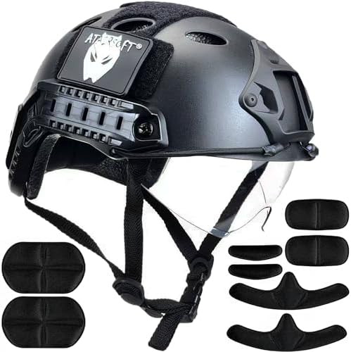 PJ Type Tactical Multifunctional Fast Helmet with Visor Goggles Version