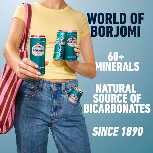 BORJOMI Sparkling Mineral Water with Natural Minerals - Crisp and Bold Taste - PET Bottles - 25.3 oz, Bottled Water 6 Pack