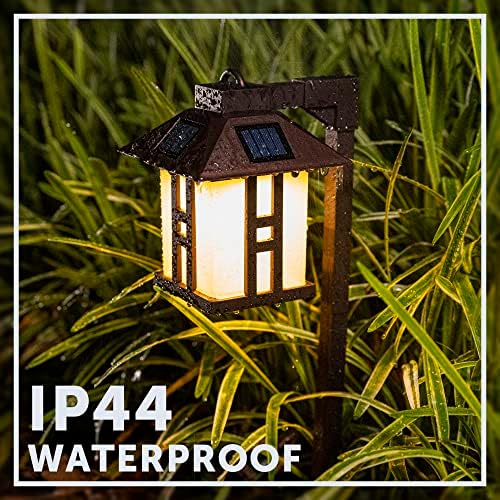 GIGALUMI Japanese Decor Solar Lights for Outside, Pathway Lights 4 Pack - Lawn/Patio/Yard/Walkway/Driveway Decoration | Japanese Style, Pathway Lights