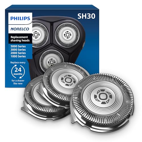 Philips Norelco Genuine Replacement Heads, 3 Count | 27 Self Sharpening PowerCut Blades, Compatible with Series 1000 - 3000, SH30/52