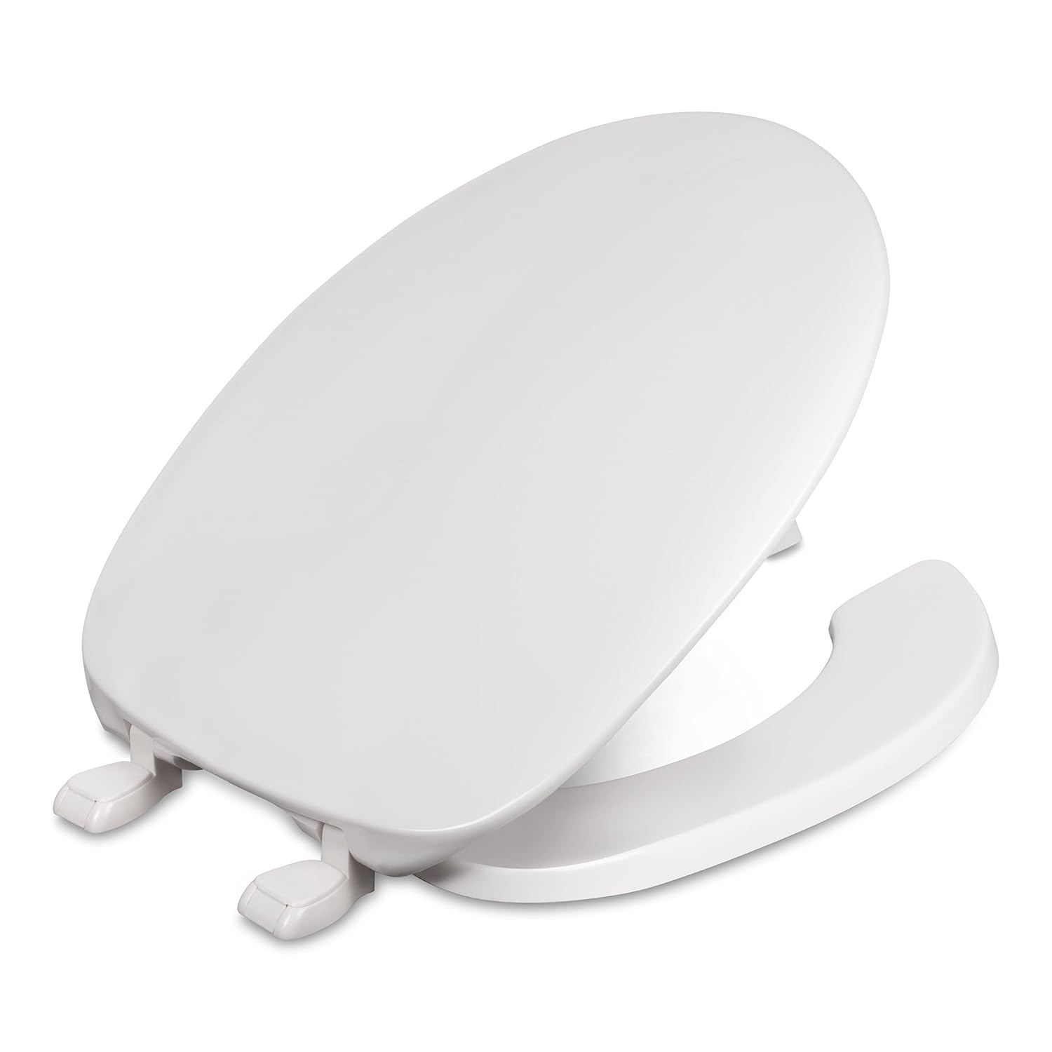Centoco Toilet Seat Elongated, Residential, Top Mount Plastic Hinge, Black | Plastic, Closed Front, Cover, Made in the USA, 600-407