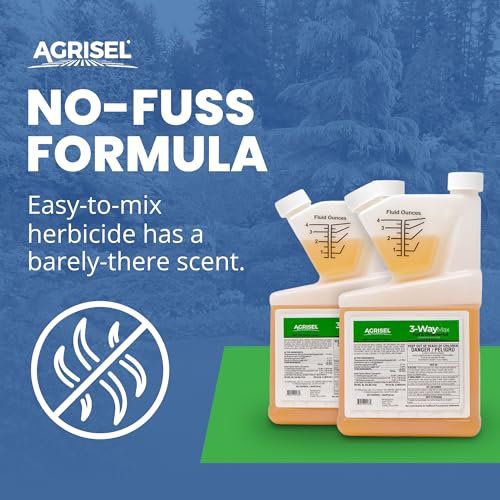 Agrisel 3 Way Max Weed Killer, Eliminate 50+ Weeds, Pet Safe, 128 Ounces | Safe on Grass, Weed Spray, Low Odor, Easy Mixing