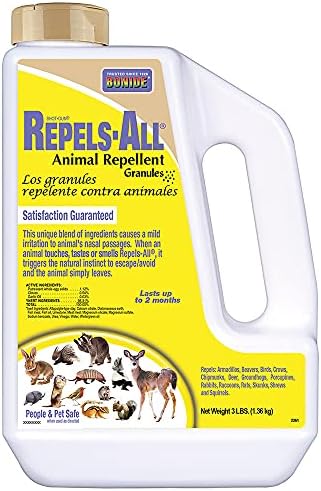 Bonide Repels-All Animal Repellent Granules, 6 lbs. | Ready-to-Use Deer & Rabbit Repellent, Deter Pests from Lawn & Garden