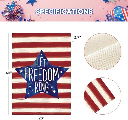 AVOIN colorlife Let Freedom Ring Patriotic 4th of July Garden Flag 12x18"