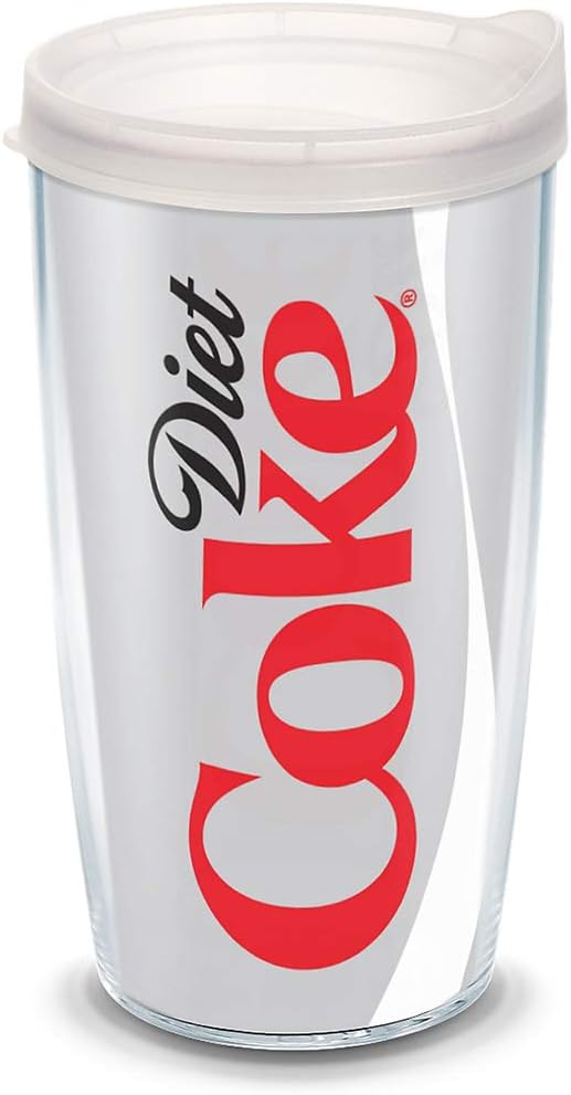 Tervis Plastic 1069599 Coca-Cola - Diet Coke Tumbler with Wrap and Frosted Lid 24oz, Clear