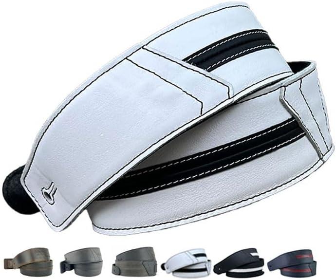 The Original Straight Up Full Grain Padded Leather Guitar Strap - For Electric, Acoustic and Bass Guitars
