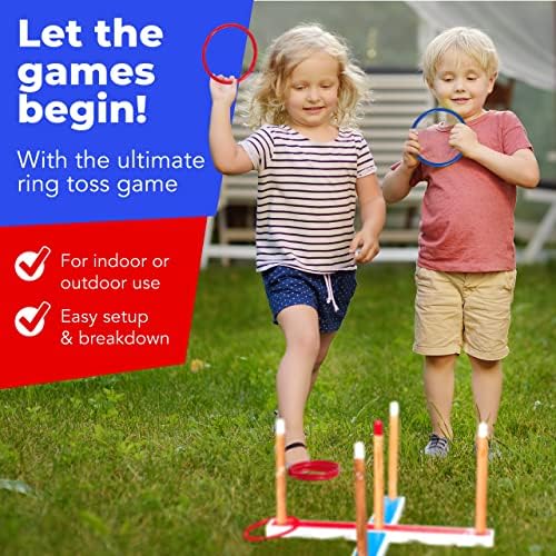 Elite Sportz Ring Toss Games for Kids - Outdoor Yard Game for Adults & Family - Backyard Toys, Outdoor Game, Backyard Games