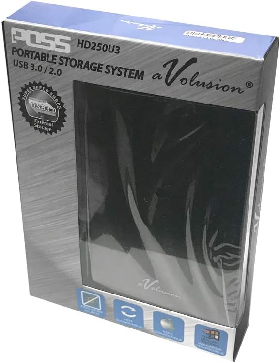Avolusion HD250U3 2TB USB 3.0 Portable External Gaming Hard Drive (for PS4, Pre-Formatted) - 2 Year Warranty
