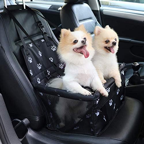 Petbobi Dog Car Seat for Small Dogs and Cats up to 15 lbs, Portable Booster | Pink, Water-resistant Oxford fabric, PVC Tubes, Folds Flat, Clip-on Leash Keeps Pups Secure and Drivers Focused