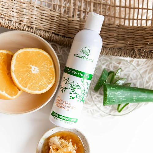 Natural Hydrating Conditioner for Dry & Itchy Scalp - Sulfate Free Dandruff Moisturizing Conditioner with Aloe Vera & Manuka Honey - for Oily Hair & Curly hair - Help Hair Growth with Coconut Oil