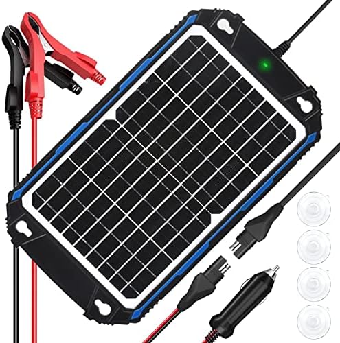 SUNER POWER Waterproof 12W 12V Solar Battery Charger & Maintainer Pro, Built-in UltraSmart MPPT Charge Controller