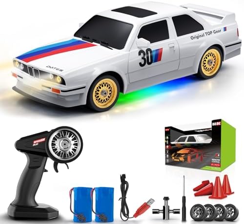 RC Drift Car 2.4GHz 1:16 Scale 4WD 30KM/H High Speed Remote Control Cars Vehicle with LED Lights Drifting Tires Racing Sport Toy Cars for Adults Boys Girls Kids Gift