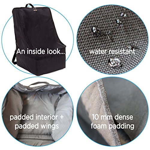 Car Seat Travel Bag — Adjustable, Padded Backpack for Car Seats — Car Seat Travel Tote - Compatible with Most Name Brand Car Seats
