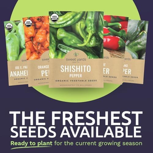 Organic Hot Pepper Seeds Variety Pack - 8 Individual Packs - 2026 Season - Habanero, Jalapeno, Cayenne