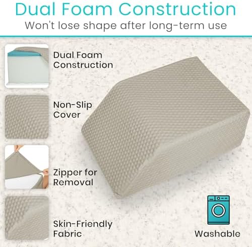 Xtra-Comfort Leg Elevation Pillow for Sleeping, Swelling, Post Surgery - Memory Foam Bed Wedge Pillow- Support Cushion for Pregnancy, Leg