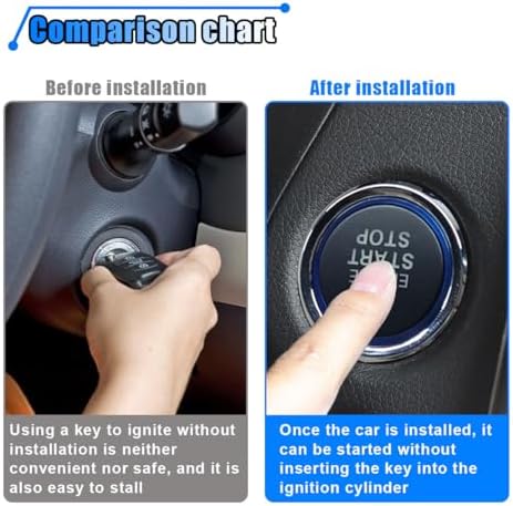 BDZMC Car Push Engine Start Button Kit | Upgrade Push to Start Ignition Kit, Smart Keyless Go System for Most DC12V Cars
