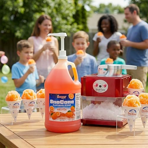 Snappy Blue Raspberry Sno Cone Syrup, 1 Gallon (128 oz), Ready to Use for Snow Cone Machines and Shaved Ice
