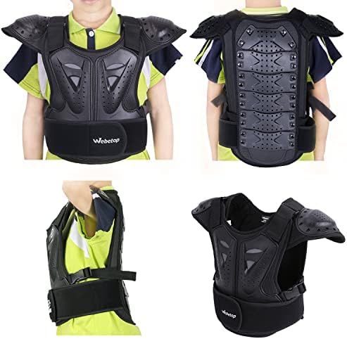 Webetop Kids Dirt Bike Chest Protector Motocross Adjustable Youth Chest Protector Shock-Resistant Dirt Bike Gear for ATV, Cycling | Youth Riding Gear, Adjustable Fit, Lightweight Design, Multi-Sport Use, Growth-Friendly Wear, Easy On and Off