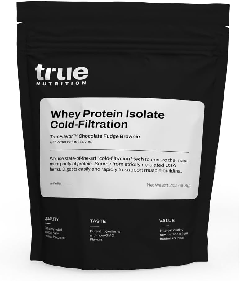 True Nutrition Whey Protein Isolate, Unflavored, 1lb | Cold-Filtered, 30g Protein per Serving, Unsweetened, No Additives, Keto, Gluten Free, Lactose Free, Non-GMO