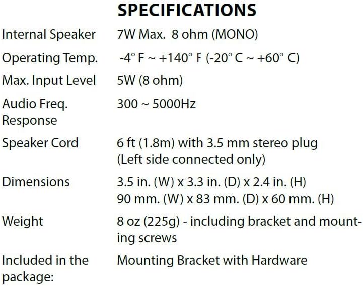 Uniden (BC7) Bearcat 7-Watt External Communications Speaker. Durable Rugged Design, Perfect for Amplifying Uniden Scanners, CB Radios, and Other Communications Receivers.,Black