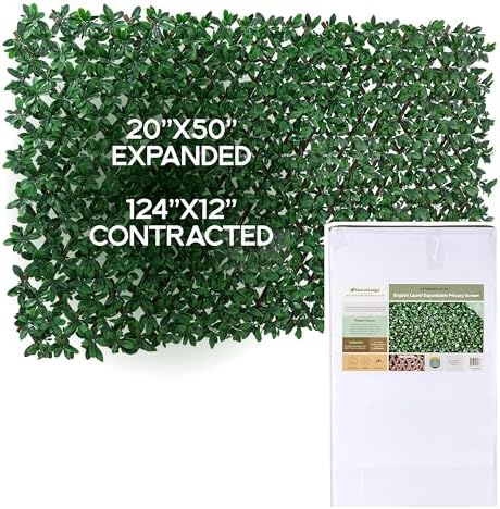 NatraHedge 20''X50'' Artificial Privacy Grass Wall Decor, Laurel Leaf