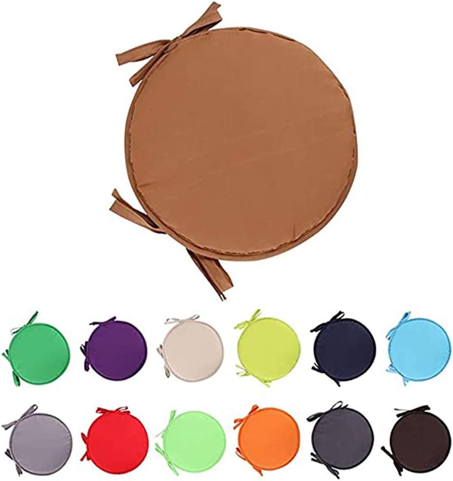 Indoor/Outdoor Chair Pads Round Seat Cushions Garden Patio Home Cushions - Diameter 38cm (2pcs,Red)