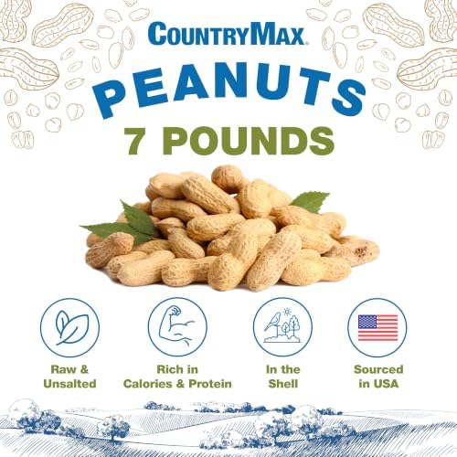 Backyard Seeds In-Shell Raw Unprocessed Peanuts 7lbs - Premium Whole Peanuts for Wildlife & Squirrels, Natural Foraging, High Protein