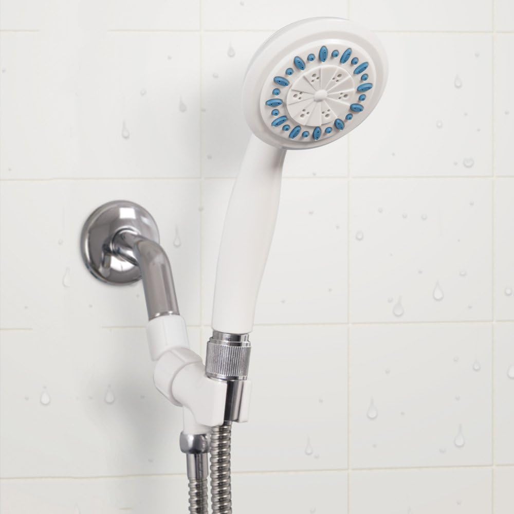 AquaSense 3-Setting Handheld Shower Head with Hose, Gray | 3-Setting Handheld Shower Head with Hose Offers Flexible