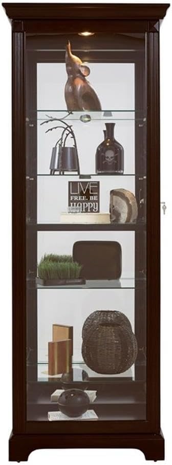 Pulaski Curio, 29 by 20 by 80-Inch, Dark Cherry Brown