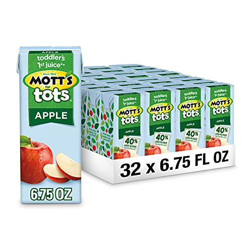 Mott's For Tots Apple, 6.75 Fl Oz Boxes, 32 Count (4 Packs Of 8), Juice With Purified Water, Good Source Of Vitamin C
