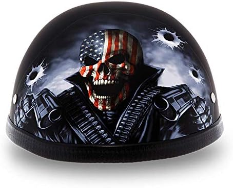 Daytona Helmets Graphics Bicycle Helmets for Men - Novelty Half Helmet with Breathable Liner - Retro Skull Cap – Eagle Headgear with Head Wrap