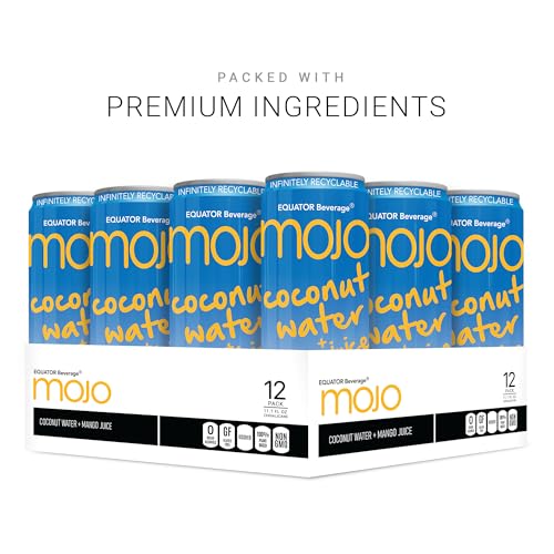 MOJO Coconut Water + Mango, Hydration, Electrolytes, Non-GMO, 11.1 oz, 12 Pk