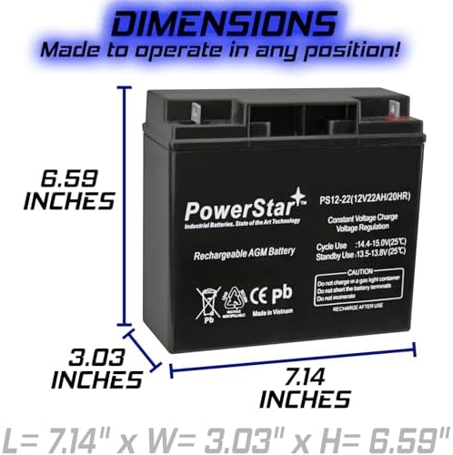 12V 22AH 6FM22 6-FM-22 AGM/SLA Rechargeable Deep Cycle Battery