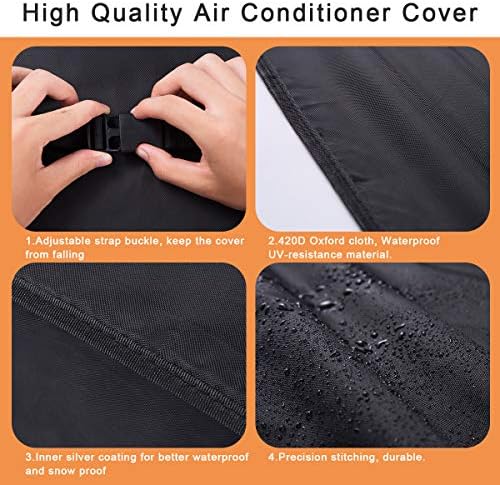 Luxiv Window AC Unit Cover Outdoor, Black Waterproof AC Cover 21X16X15 In