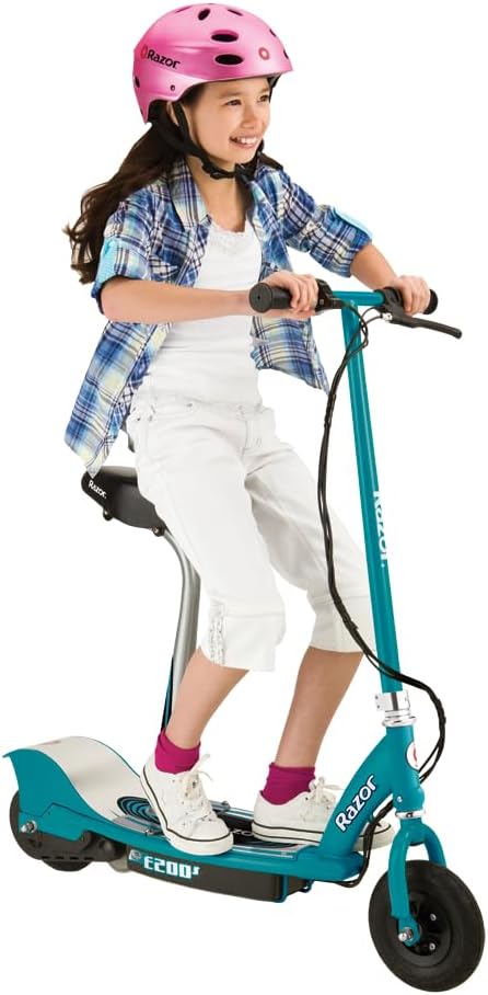 Razor E200S Electric Scooter for Kids Ages 13+ - 8" Pneumatic Tires, 200-Watt Motor, Up to 12 mph and 40 min of Ride Time, for Riders up to 154 lbs