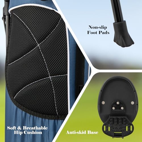 Tangkula Golf Stand Bag, Lightweight Organized Golf Bag, Easy Carry Shoulder Bag with 4 Way Dividers and 4 Pockets for Extra Storage